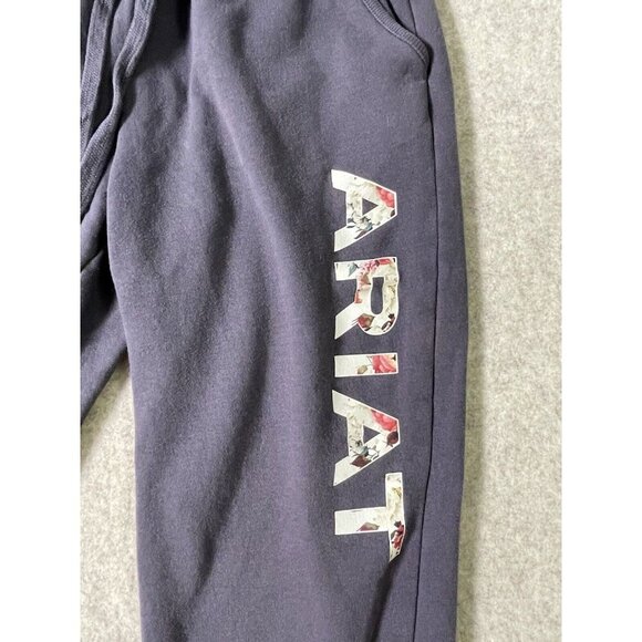 ARIAT R.E.A.L. Womens Grey Floral Ariat Logo Jogger Sweatpants Size XS - Picture 2 of 9